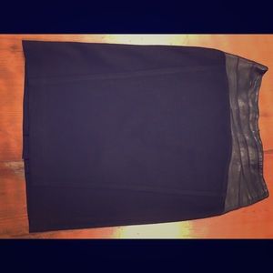 COPY - BCBG black skirt leather detail